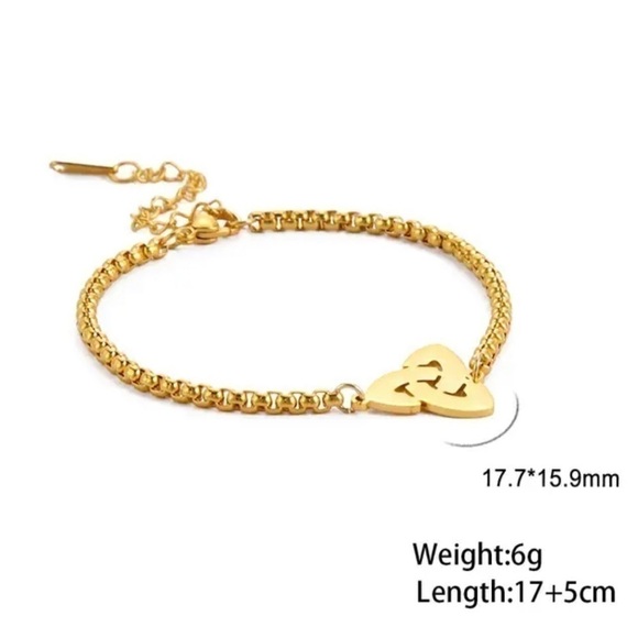 3 For $35 18K Gold Plated Celtic Irish Knot Triquetra Adjustable Bracelet - Picture 5 of 5